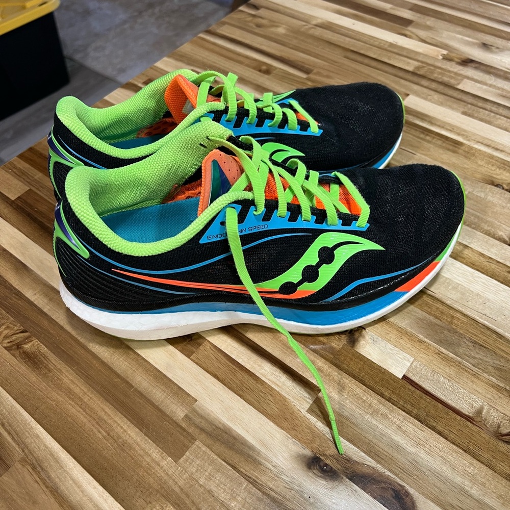 Saucony Endorphin speed 1 Black with Neon Accents Athletic Shoes